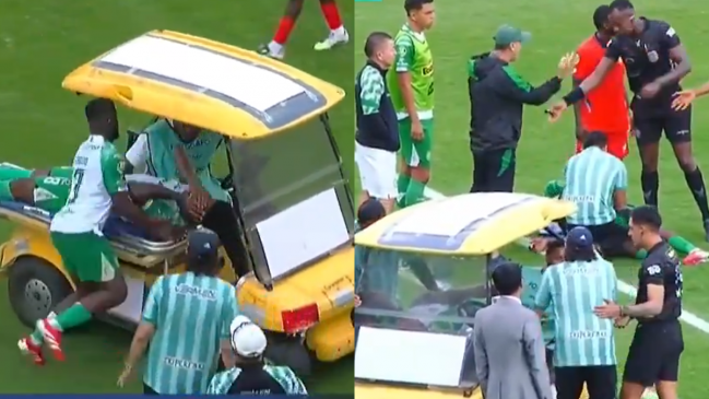 [VIDEO] Insólito: Carro médico atropelló a futbolista mientras retiraba a otro lesionado en Ecuador