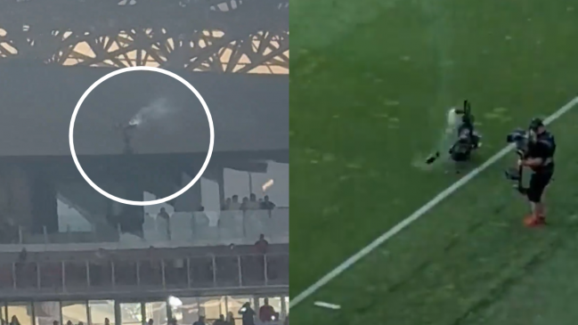 [VIDEO] Cámara cayó desde el techo del estadio en pleno partido de Hungría y Kazajistán
