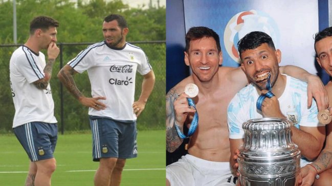 Las reacciones de Tevez y Agüero al hat-trick de Messi ante Argelia en el Mundial