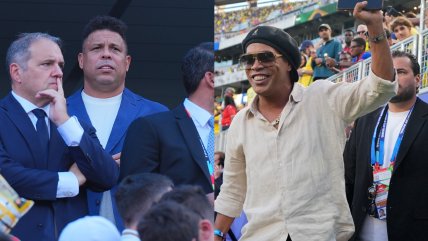   Invitados de lujo: Ronaldo y Ronaldinho presenciaron la victoria de Brasil sobre Haití 