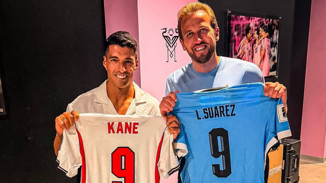 Luis Suárez y Harry Kane intercambiaron camisetas durante práctica de Inglaterra