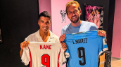Luis Suárez y Harry Kane intercambiaron camisetas durante práctica de Inglaterra