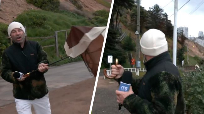Wind Doesn't Spare: Karim Butte Stars in Funny Live Mishap with His Umbrella