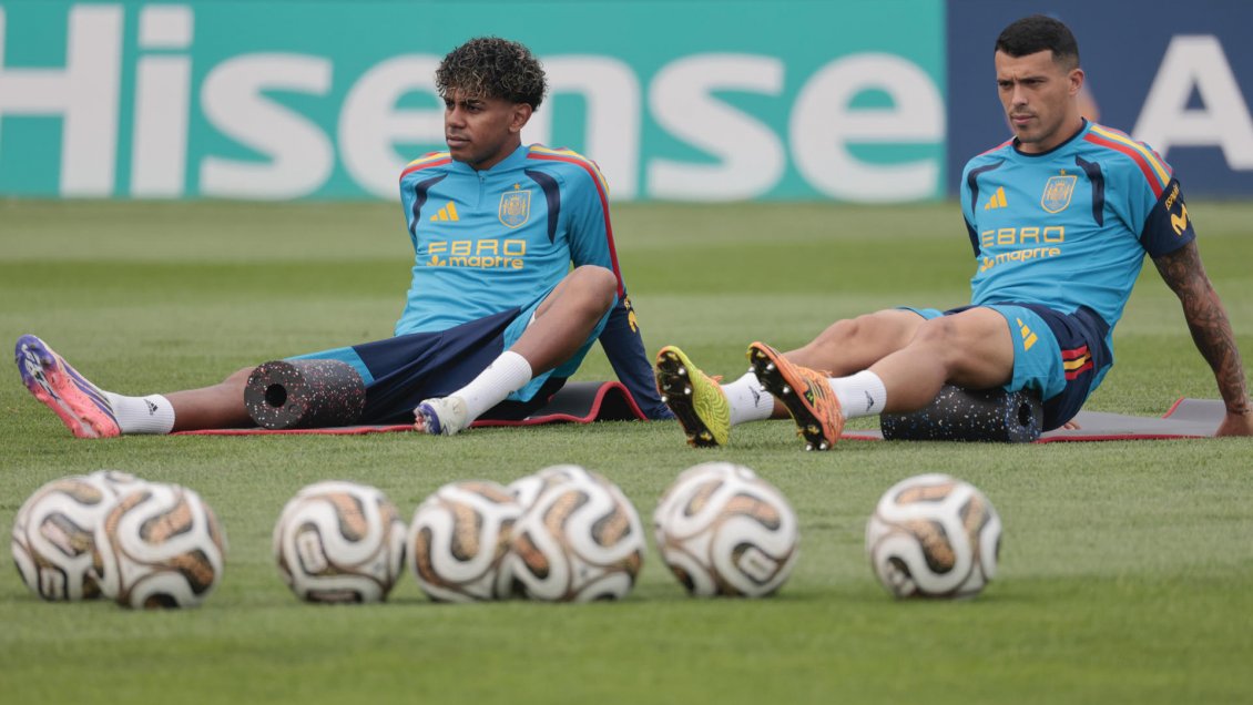 Lamine Yamal y Pedro Porro entrenaron al margen del plantel a tres días de la final