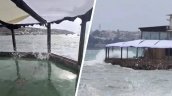Fuerte oleaje afectó a restaurante ubicado en roqueríos en Coquimbo