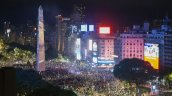 El Obelisco en Buenos Aires se llenó de hinchas: 