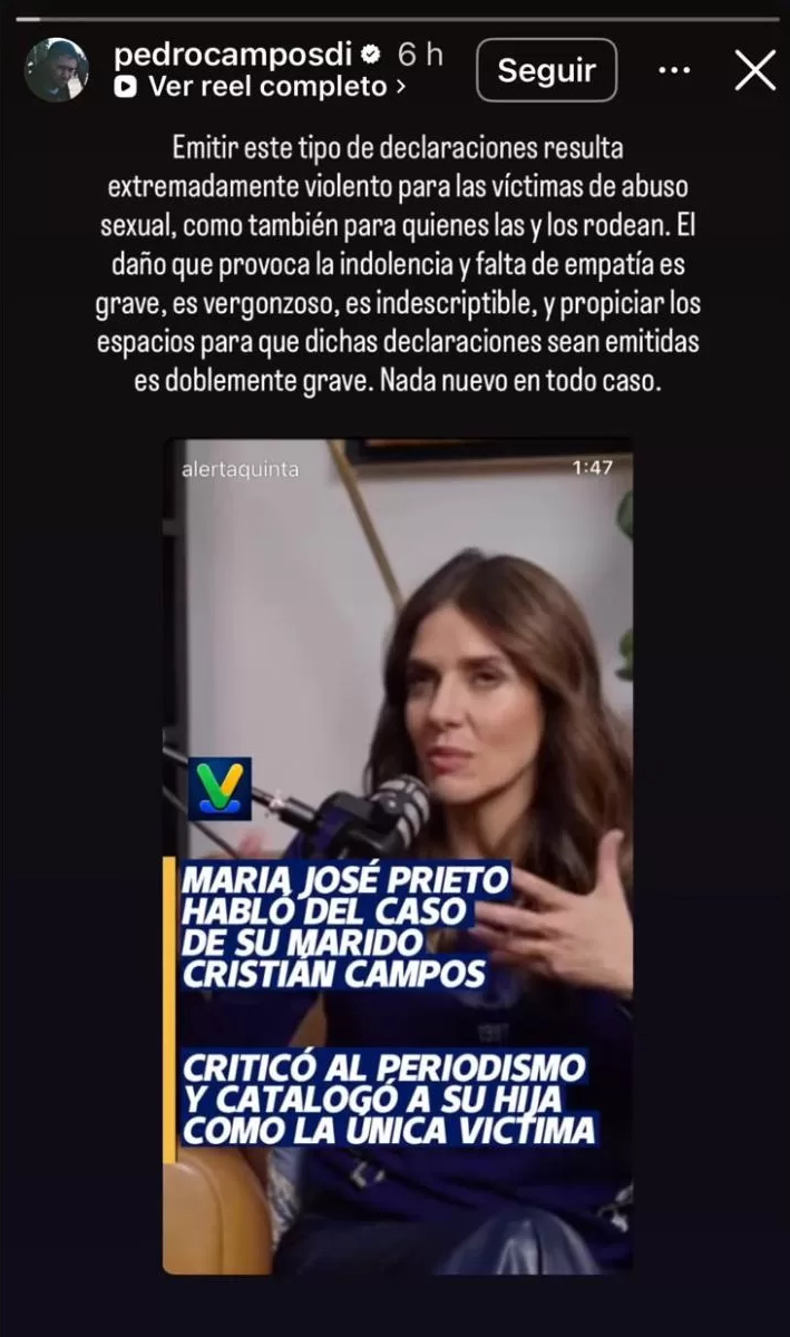 Pedro Campos cuestionó recientes dichos de María José Prieto Pedro Campos cuestionó recientes dichos de María José Prieto