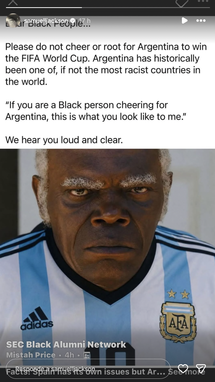 Samuel L. Jackson racista Argentina Samuel L. Jackson contra Argentina