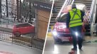 Auto fuera de control cayó por las escaleras hacia estación de tren en Viña de Mar