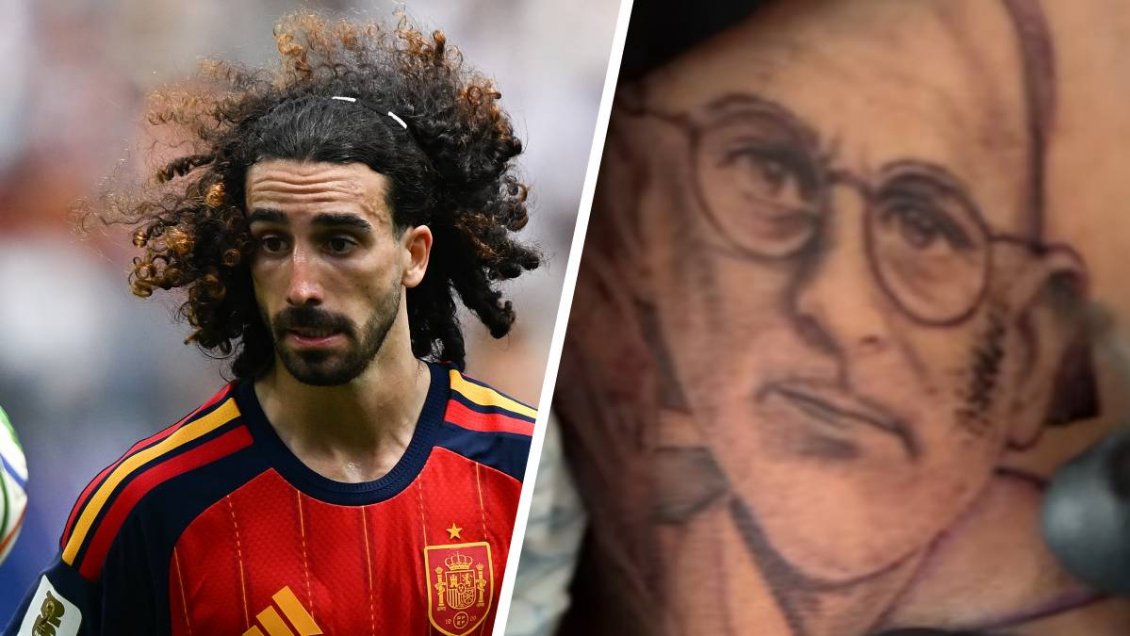 [VIDEO] Cucurella cumplió su promesa y se tatuó la cara de Luis de la Fuente tras ganar el Mundial