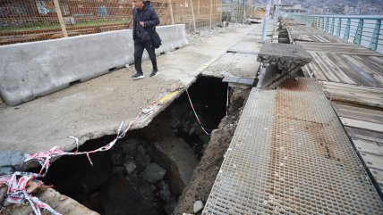 Sistema frontal: Paseo Wheelwright de Valparaíso sigue cerrado por daños