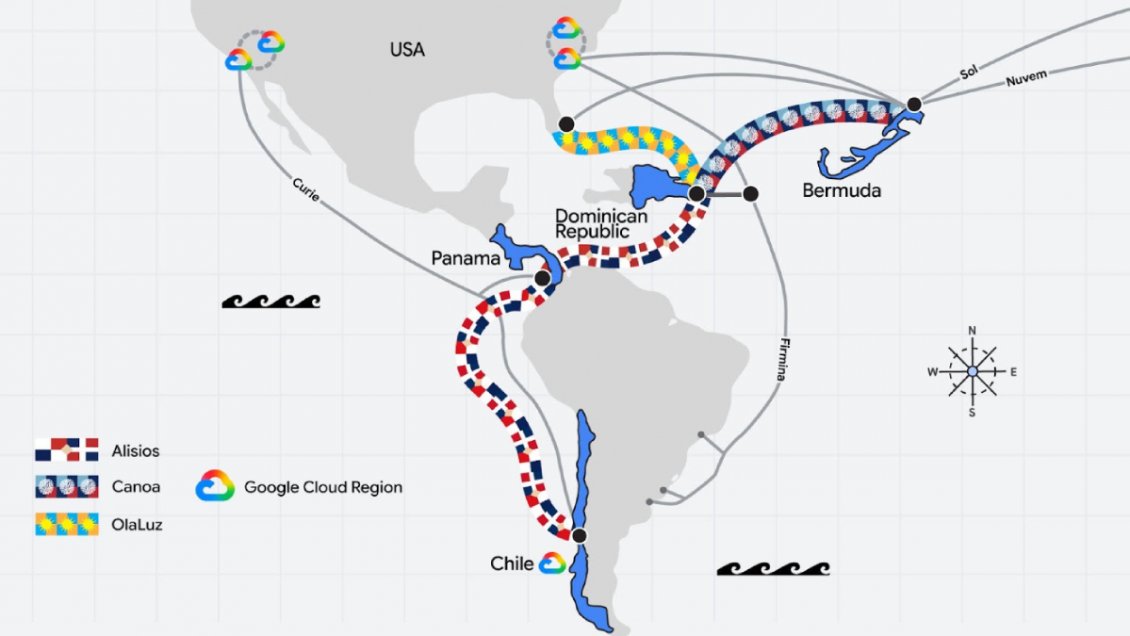 Chile se suma a la nueva red de cables submarinos de Google