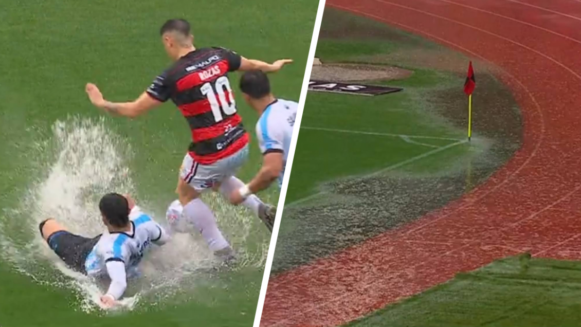 El partido de Rangers y Magallanes se interrumpió por la intensa lluvia en Talca
