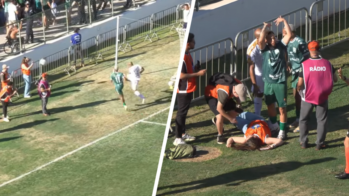 [VIDEO] Jugador noqueó a una periodista con feroz pelotazo en Brasil