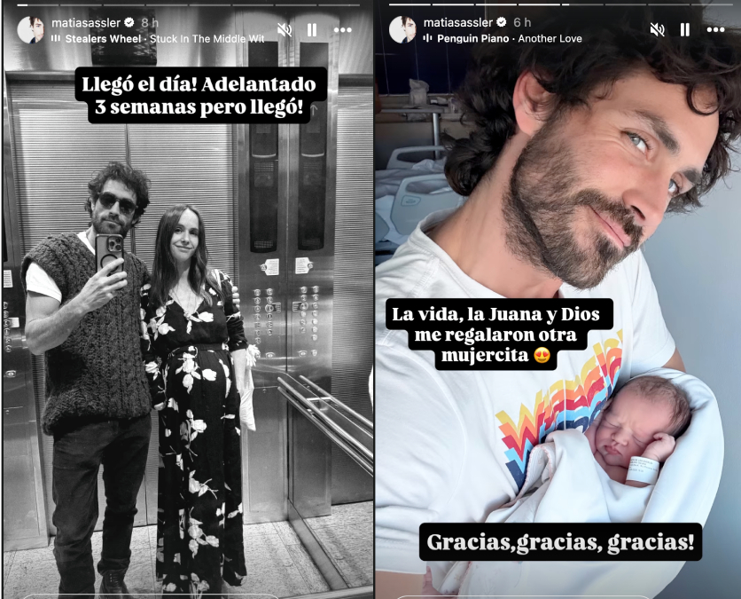 Matías Assler y Juanita Ringeling recibieron a su tercera hija Matías Assler y Juanita Ringeling recibieron a su tercera hija