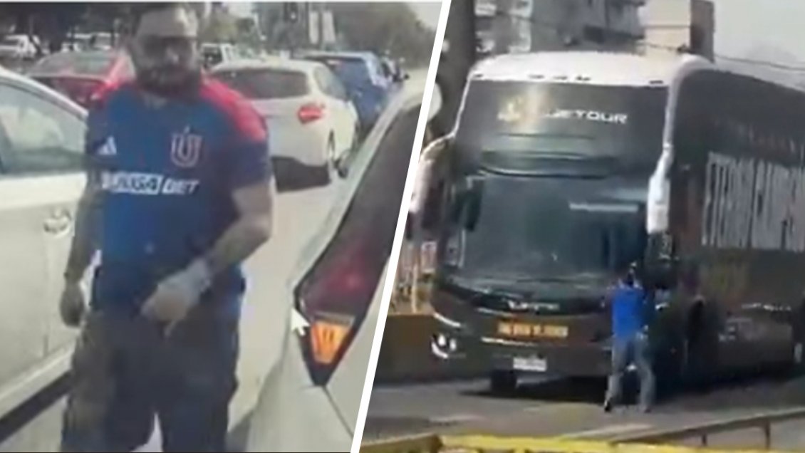 [VIDEO] Insólito: Hincha de la U chocó su auto con bus de Colo Colo en antesala del Superclásico
