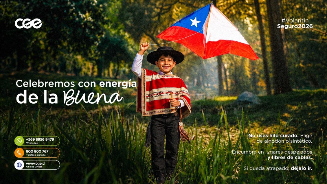 CGE lanza campaña “Volantín Seguro 2026” para prevenir accidentes durante Fiestas Patrias
