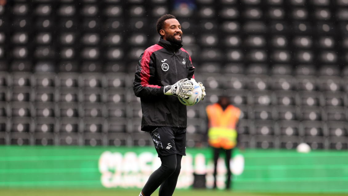 Vigouroux fue titular en la goleada de Swansea sobre Derby County