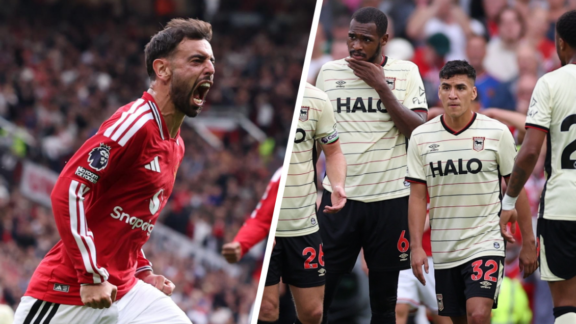 Manchester United goleó a Ipswich Town en ingrato partido de Marcelino Núñez