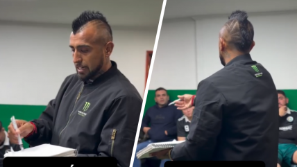   [VIDEO] Se vistió de DT: La charla técnica de Arturo Vidal en Rodelindo Román 