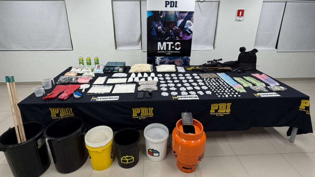 PDI desbarató laboratorio clandestino de droga en La Pintana