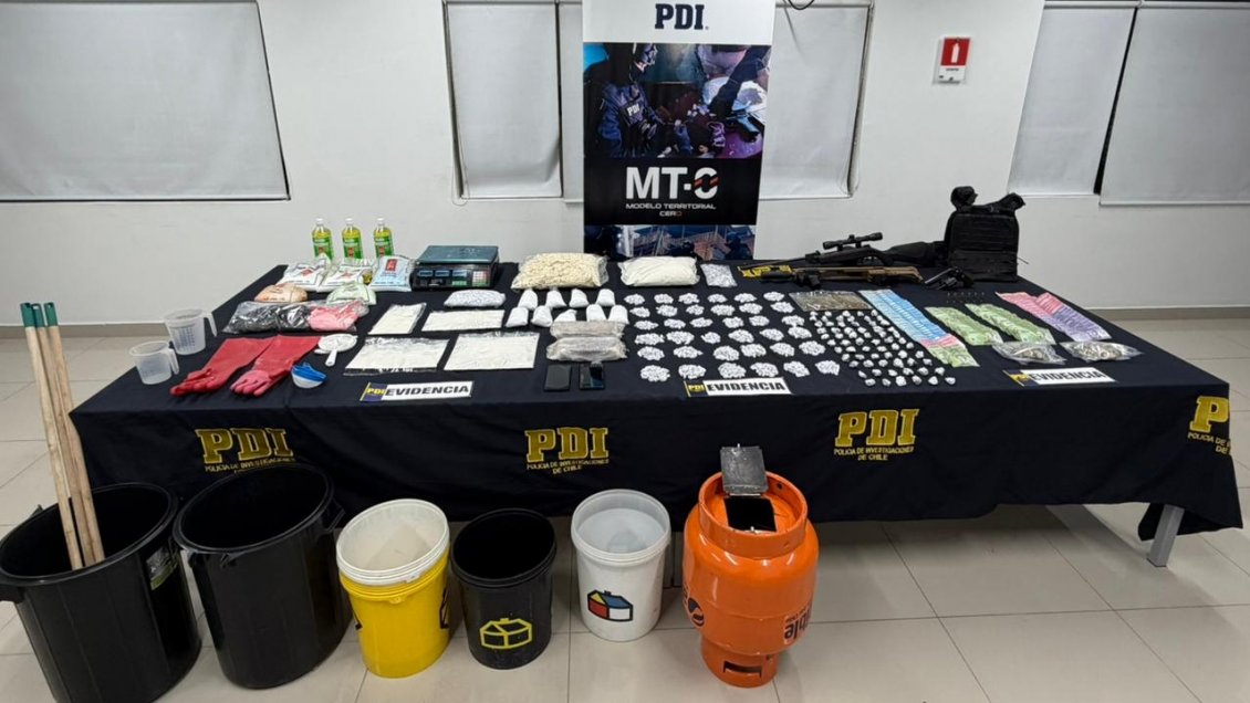 PDI desbarató laboratorio clandestino de droga en La Pintana