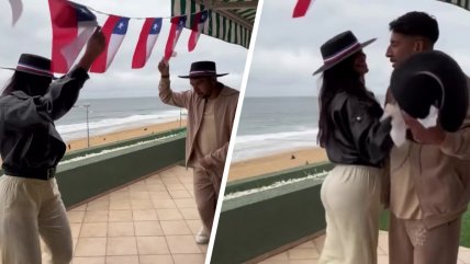   [VIDEO] ¡La cueca del Huaso! Mauricio Isla se lució bailando con Emily Matute en Fiestas Patrias 