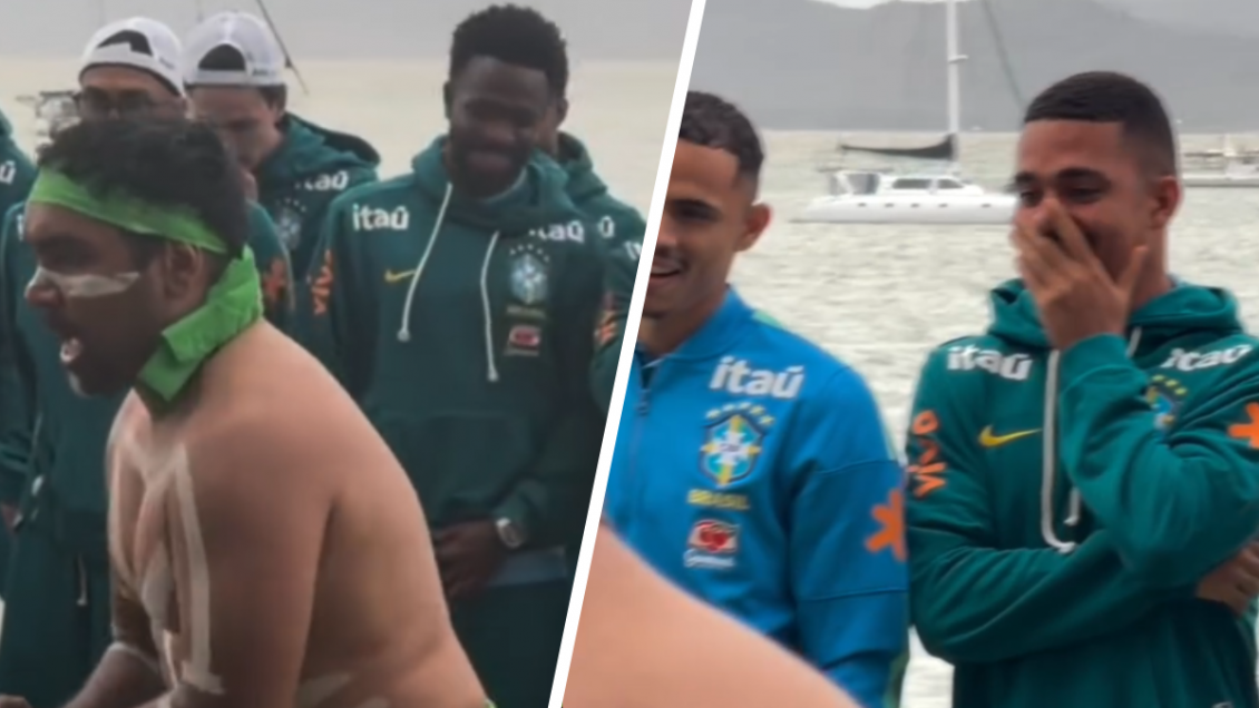 [VIDEO] Seleccionados de Brasil no aguantaron risas burlescas en ceremonia ancestral de bienvenida en Australia