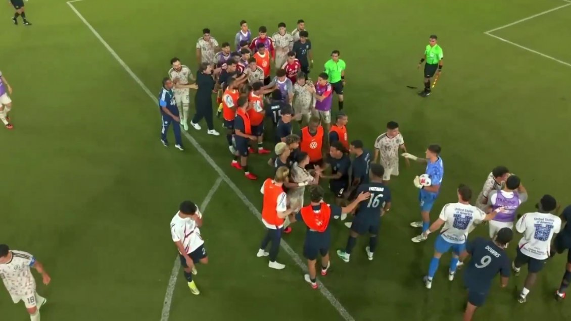 [VIDEO] No terminó como amistoso: La gresca final entre La Roja y Estados Unidos