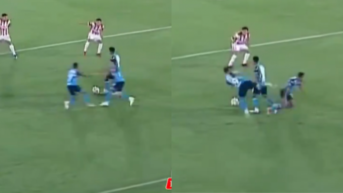[VIDEO] Insólito: Dos jugadores de Blooming chocaron de frente en medio de un partido
