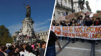 Masiva manifestación estudiantil paraliza Francia y desafía al gobierno