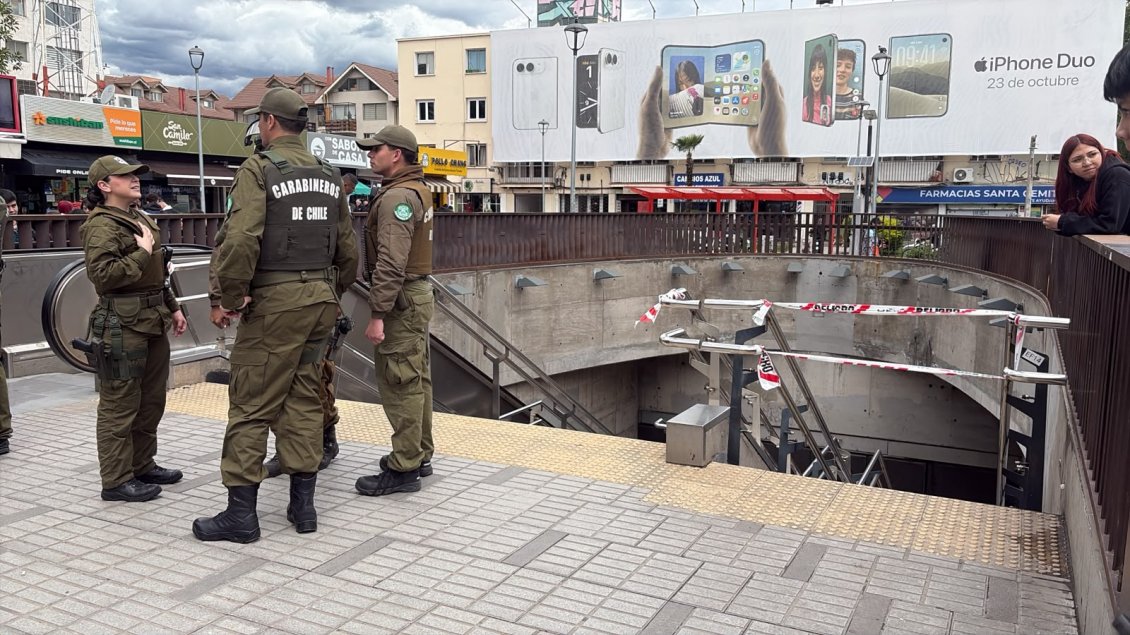 Detienen a asaltante de banco tras operativo en estación de Metro Chile-España
