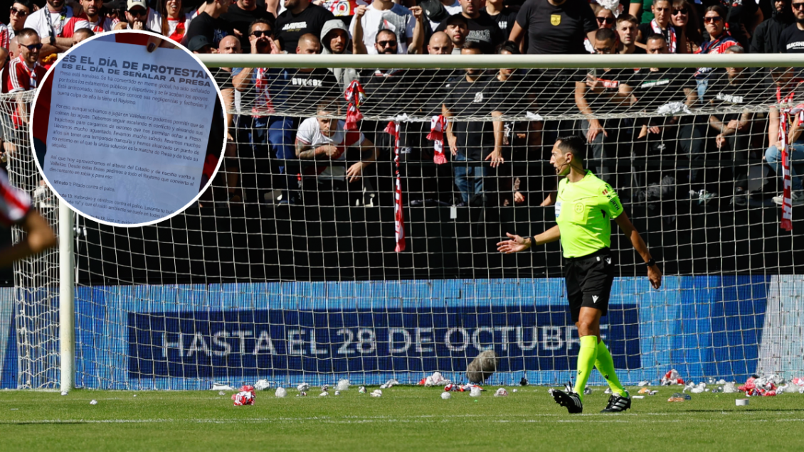 Partido suspendido: Hinchas de Rayo Vallecano protestaron contra su presidente con aviones de papel
