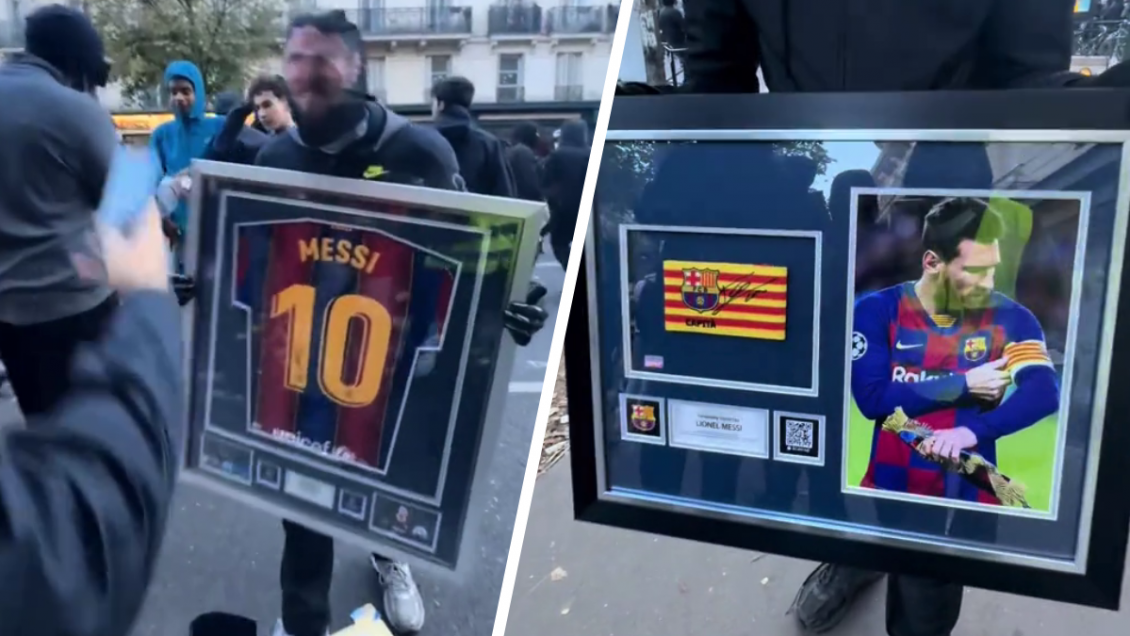 Manifestantes en Francia robaron camiseta y jineta firmada de Messi desde tienda saqueada