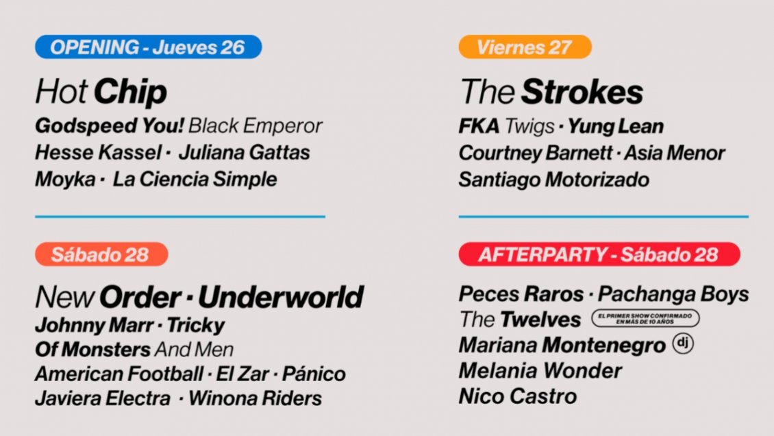 Fauna Primavera reveló horarios: cierran Hot Chip, The Strokes y New Order