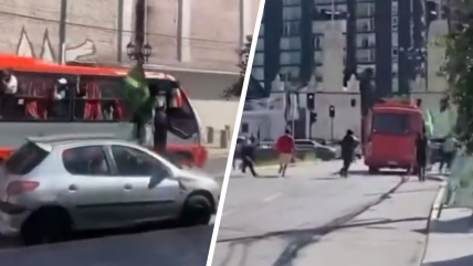 Bus con barristas de Wanderers fue atacado por hinchas de U. Española fuera del Santa Laura