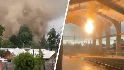 Hubo tornado en Requínoa y un rayo cayó en estación de trenes de Talca