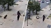 Rueda se soltó de un auto e impactó a transeúnte en Providencia